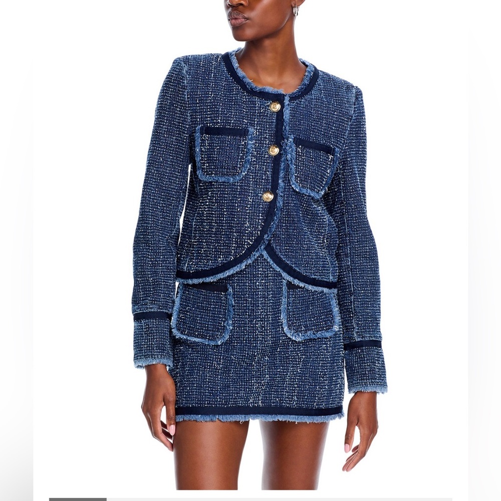 CINQ A SEPT Zanda Boucle Denim Jacket || Size 12 ||Large